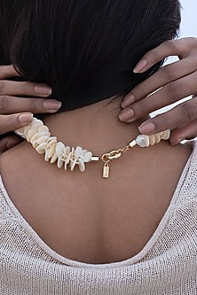 Gold Plated Faux Pearl & Shell Necklace