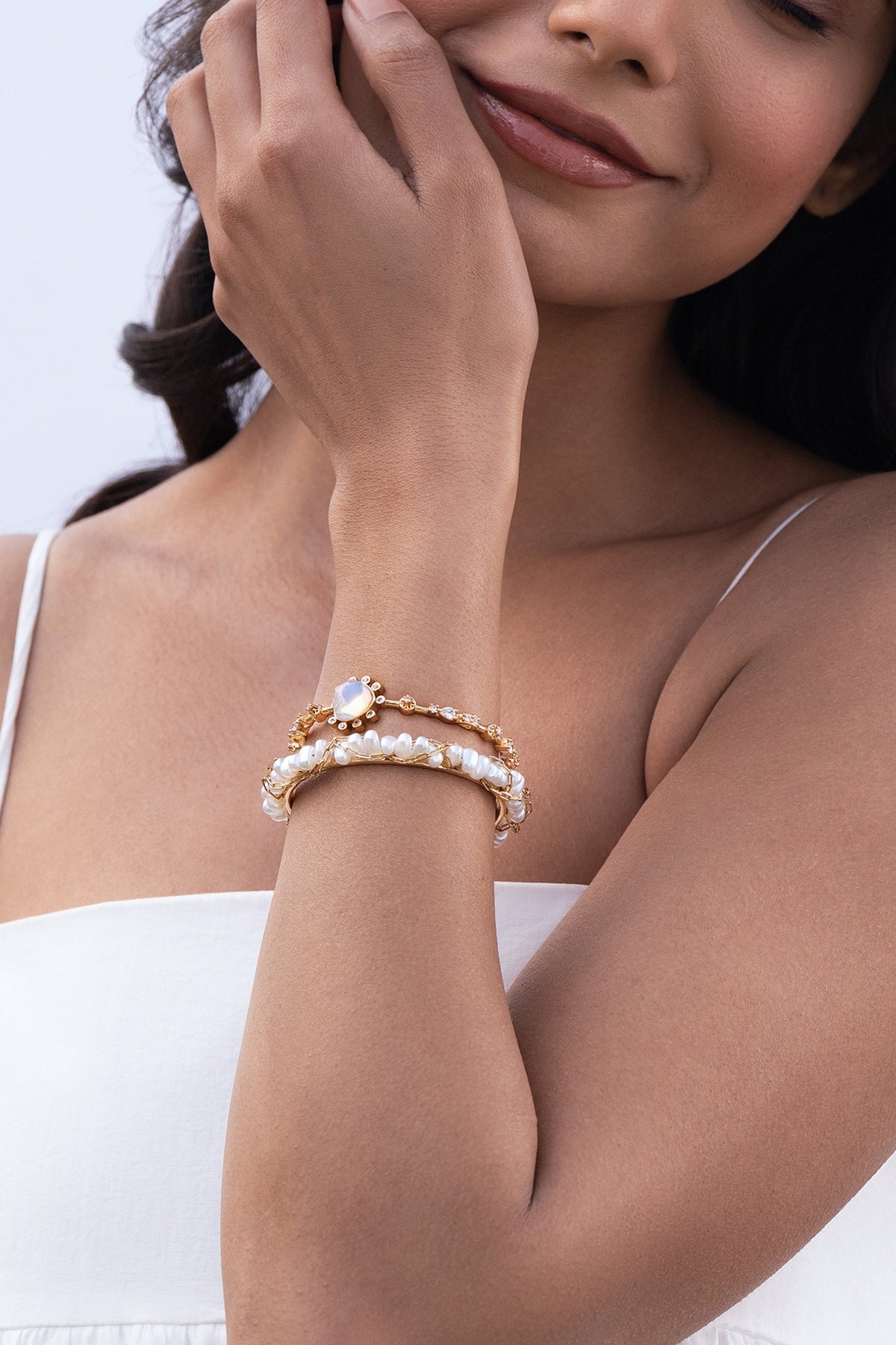 Gold Plated Brass Stack Bangles (Set Of 2)