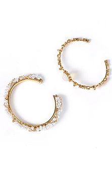 Gold Plated Brass Stack Bangles (Set Of 2)