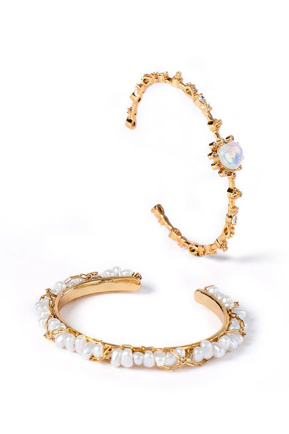 Gold Plated Brass Stack Bangles (Set Of 2)