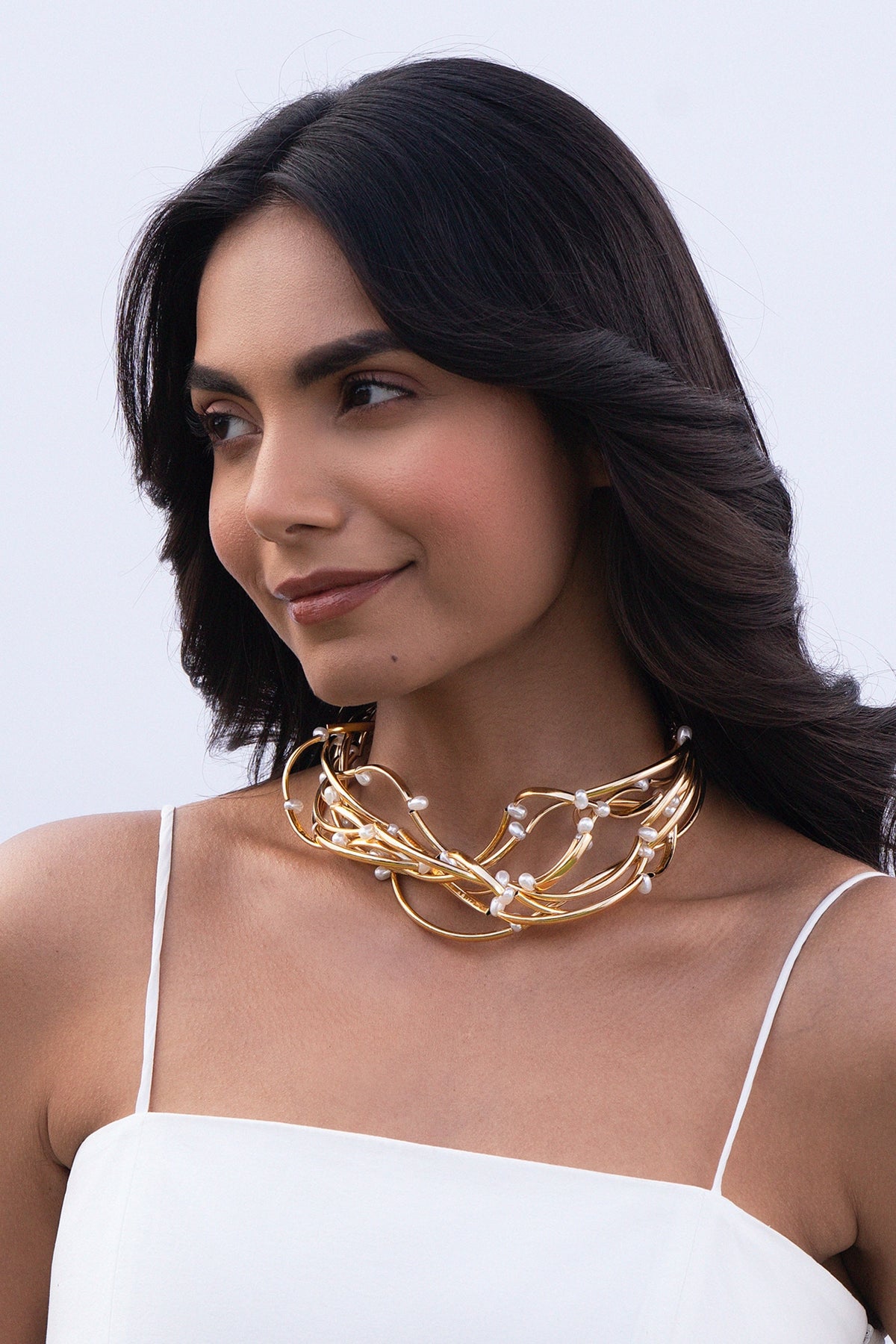 Gold Plated Brass Choker Necklace