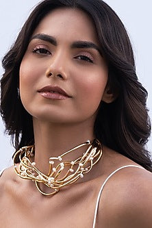 Gold Plated Brass Choker Necklace