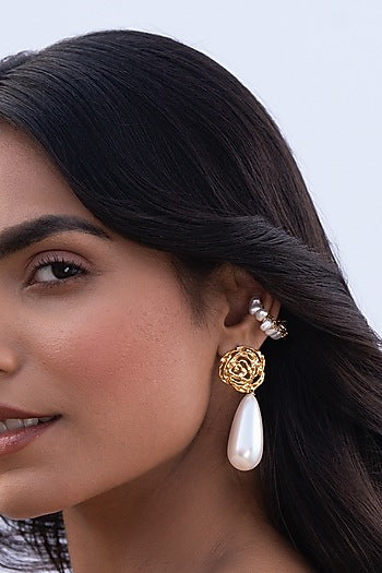 Gold Plated Brass Earstack Earrings (Set f 4)