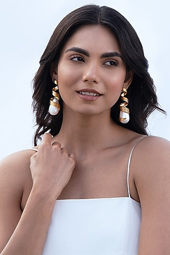 Gold Plated Brass Earrings