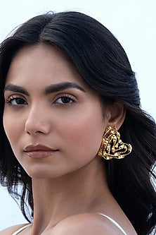Gold Plated Brass Stud Earrings