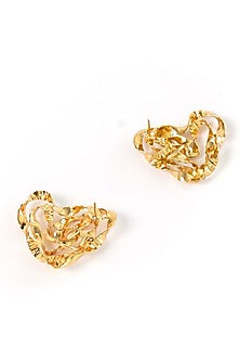 Gold Plated Brass Stud Earrings