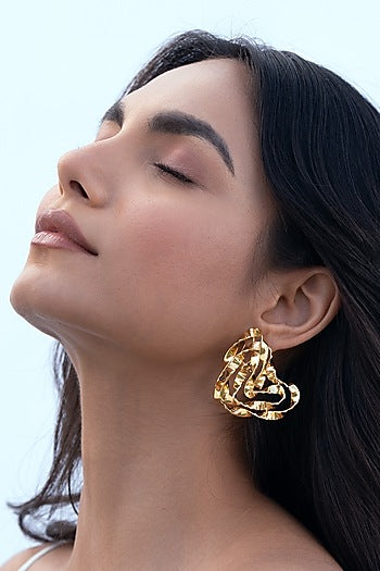 Gold Plated Brass Stud Earrings