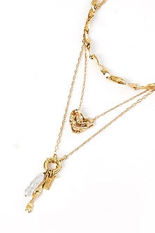 Gold Plated Brass Layered Necklace