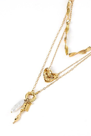 Gold Plated Brass Layered Necklace