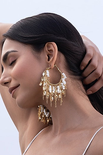 Gold Plated Brass Hoop Earrings