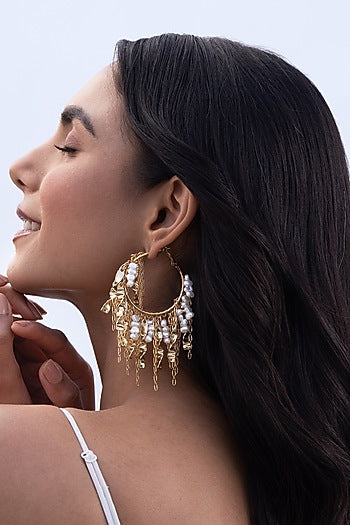 Gold Plated Brass Hoop Earrings