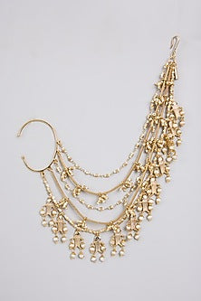 Antique Gold Plated Faux Pearl Dangler Earrings