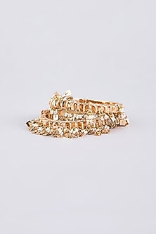 Gold Finish Brass Bangles (Set Of 2)