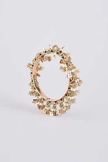 Gold Finish Brass Bangles (Set Of 2)