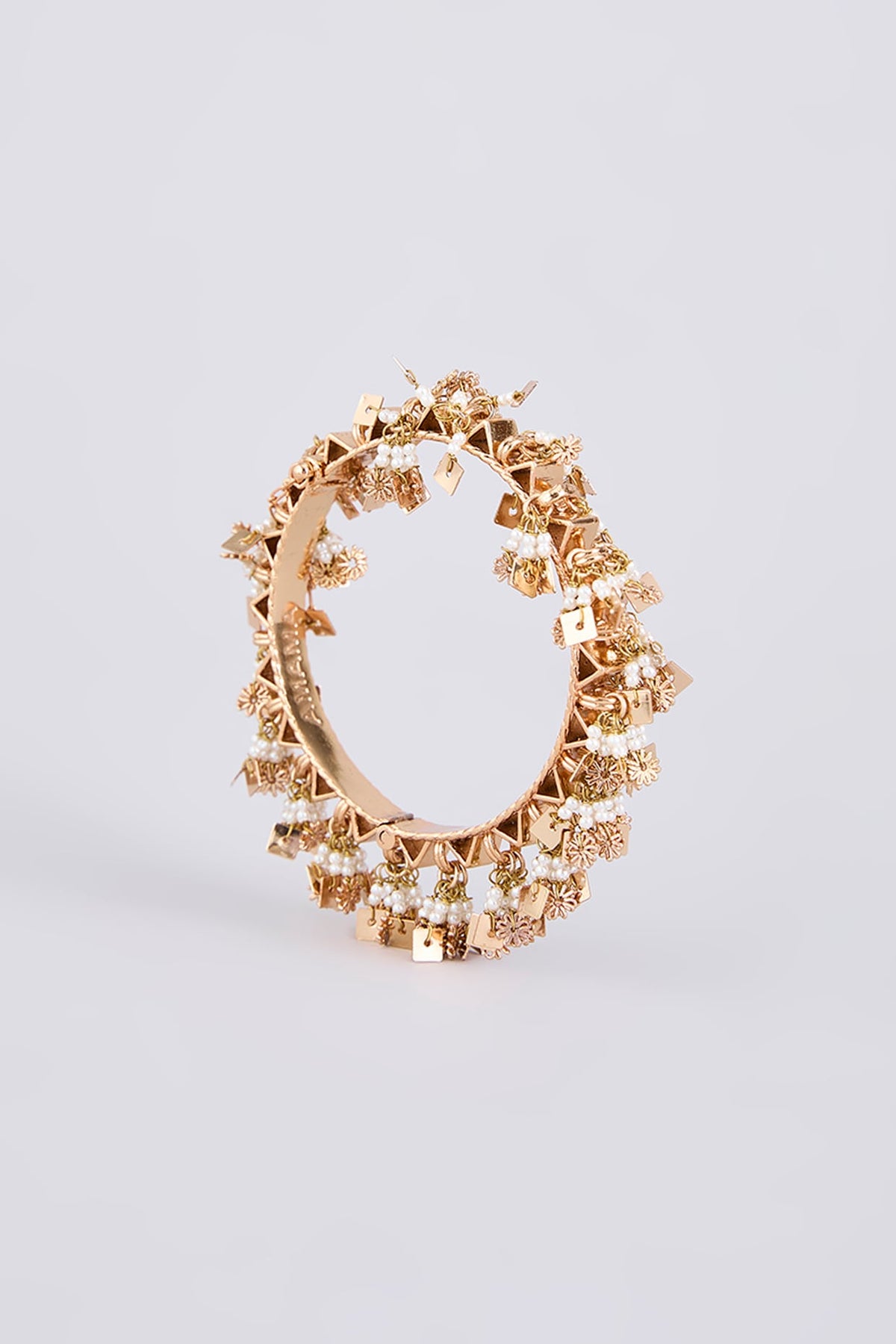 Gold Finish Brass Bangles (Set Of 2)