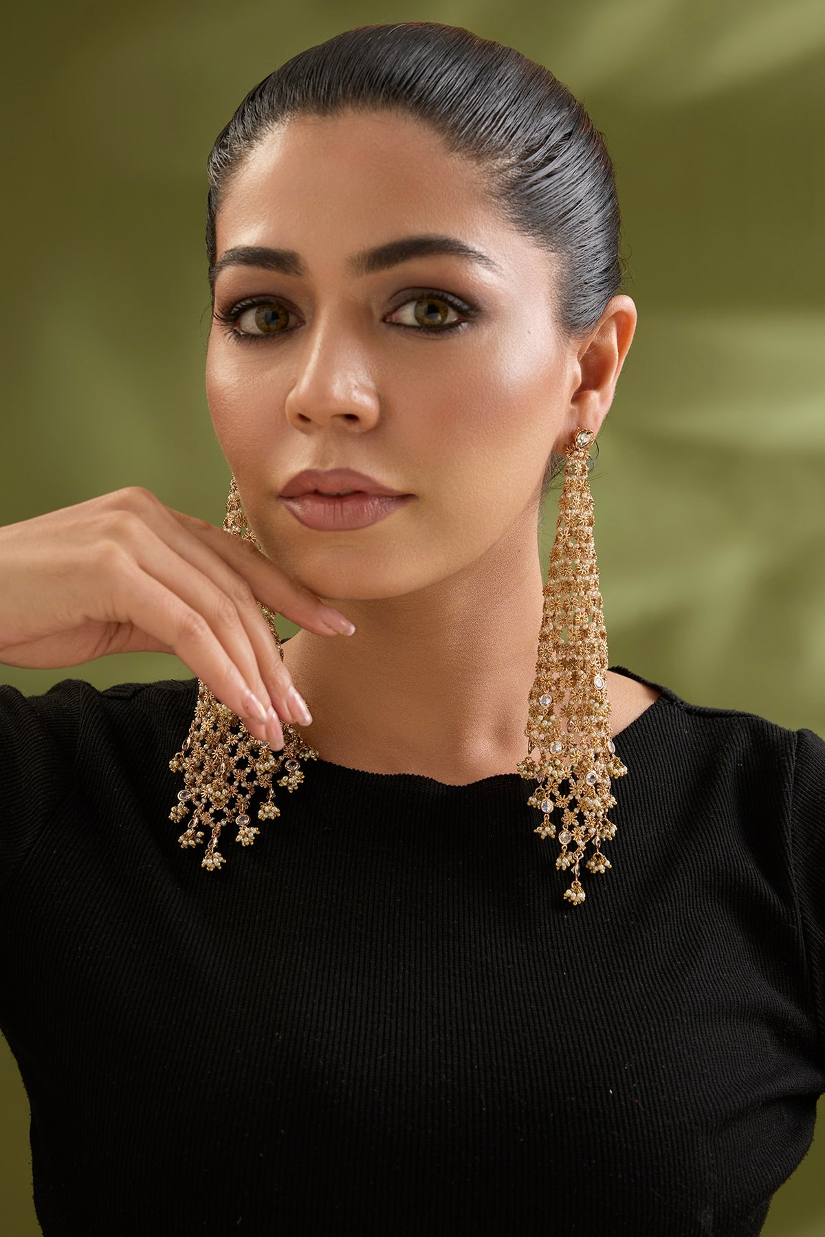 Gold Finish Brass Dangler Earrings