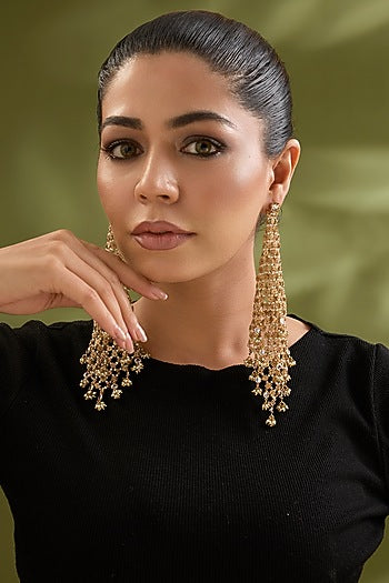 Gold Finish Brass Dangler Earrings