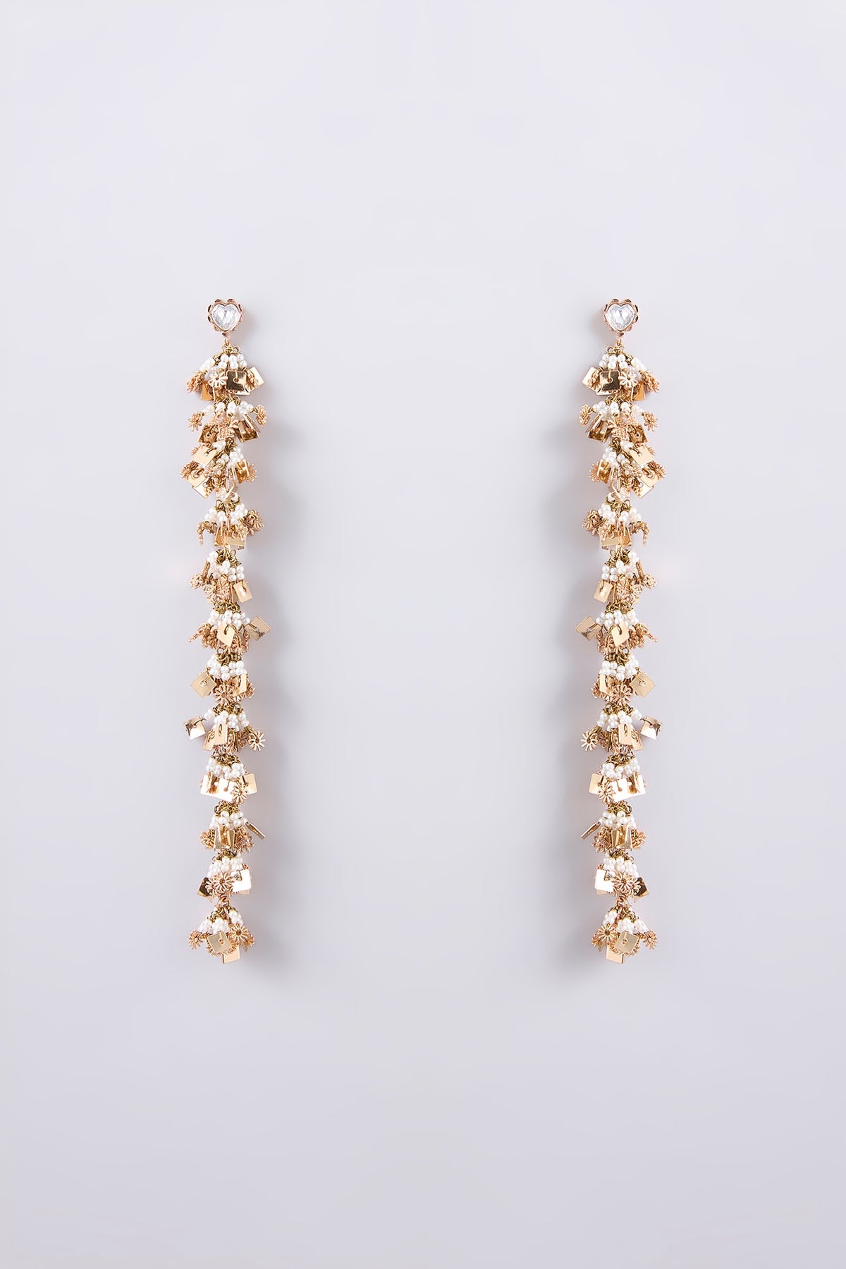 Gold Finish Seed Pearl Dangler Earrings