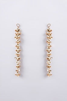 Gold Finish Seed Pearl Dangler Earrings