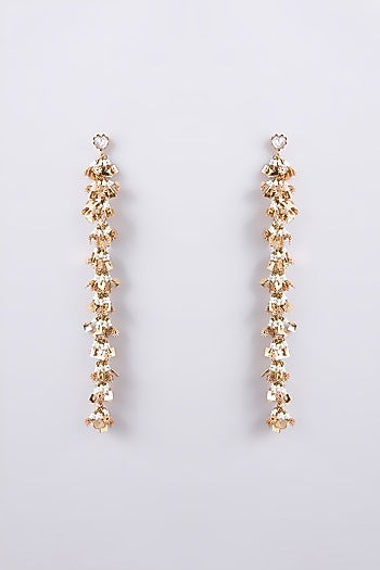 Gold Finish Seed Pearl Dangler Earrings