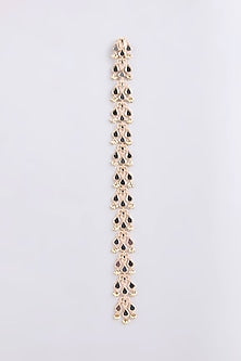 Gold Finish Kundan Polki Hair Accessory