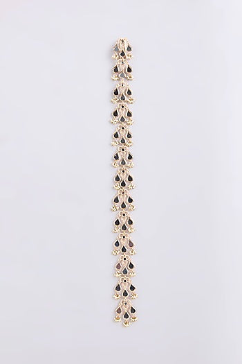 Gold Finish Kundan Polki Hair Accessory