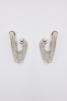 Silver Plated Crystal Embellished Earrings