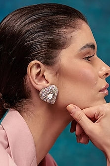 Silver Plated Crystal Stud Earrings