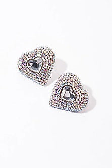 Silver Plated Crystal Stud Earrings