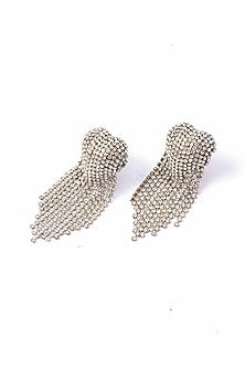 Silver Plated Chaton Stone Dangler Earrings