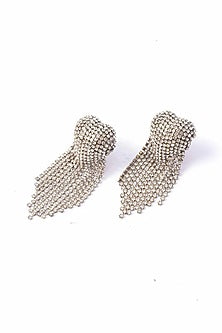 Silver Plated Chaton Stone Dangler Earrings