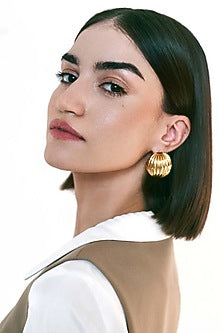 Gold Plated Brass Alloy Stud Earrings
