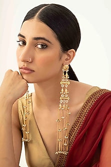 Antique Gold Plated Brass Dangler Earrings