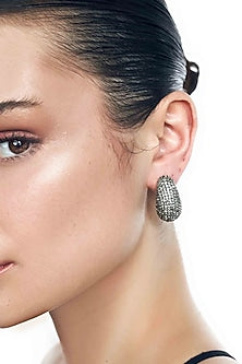 Silver Plated Chaton Stone Stud Earrings