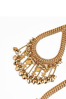 Gold Plated Faux Pearl & Mirror Work Dangler Earrings