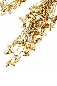 Gold Plated Faux Pearl & Mirror Work Dangler Earrings