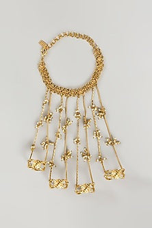 Antique Gold Plated Faux Pearl Hathphool