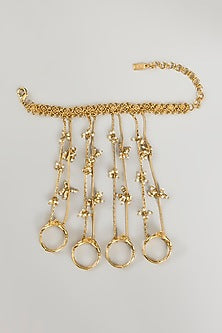 Antique Gold Plated Faux Pearl Hathphool