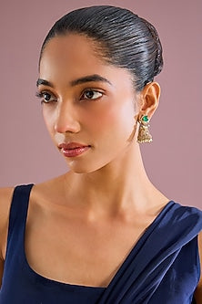 Antique Gold Plated Faux Pearl Jhumka Earrings