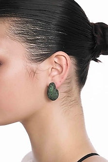 Silver Plated Chaton Stone Stud Earrings