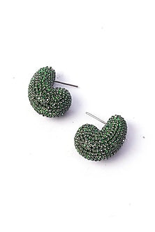 Silver Plated Chaton Stone Stud Earrings