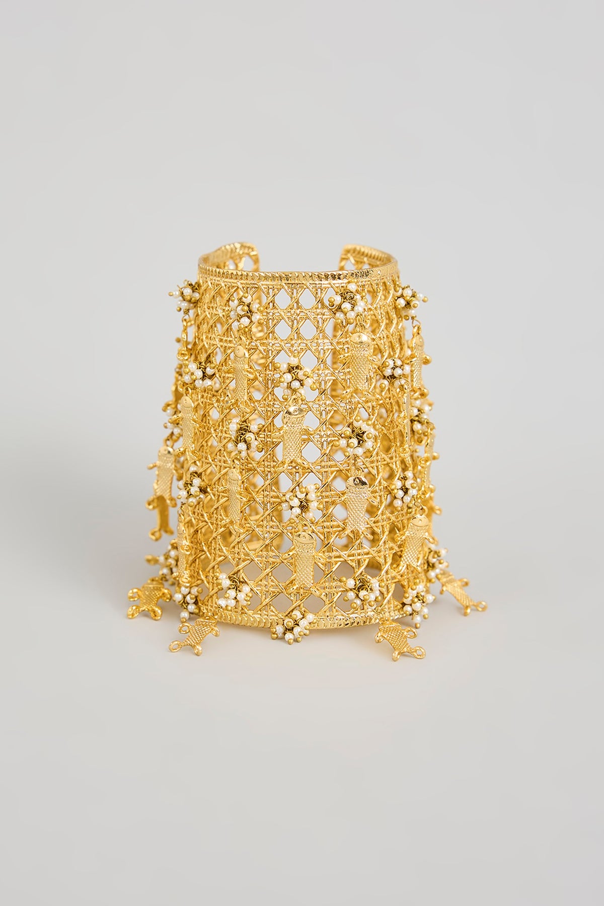 Antique Gold Plated Faux Pearl Bracelet