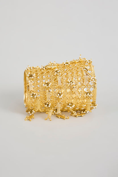 Antique Gold Plated Faux Pearl Bracelet