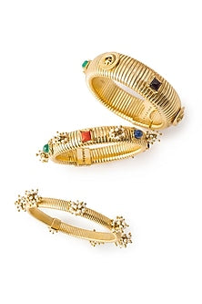Antique Gold Plated Bangles (Set Of 2 )