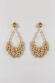 Gold Plated Faux Pearl Dangler Earrings