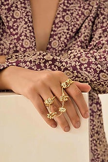 Antique Gold Plated Faux Pearl Ring