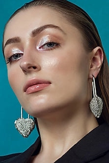 Silver Plated Crystal Dangler Earrings