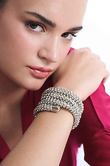 Silver Plated Chaton Stone Bracelet