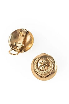 Antique Gold Plated Brass Stud Earrings