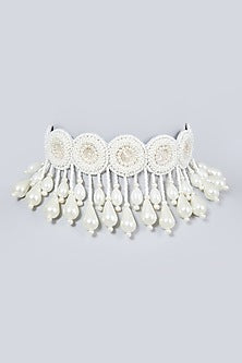 White Hand Embroidered Choker